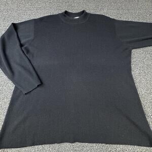 Vtg August Max Merino Wool Woman Sweater Tunic Womens 2X Black Crew Neck Wool
